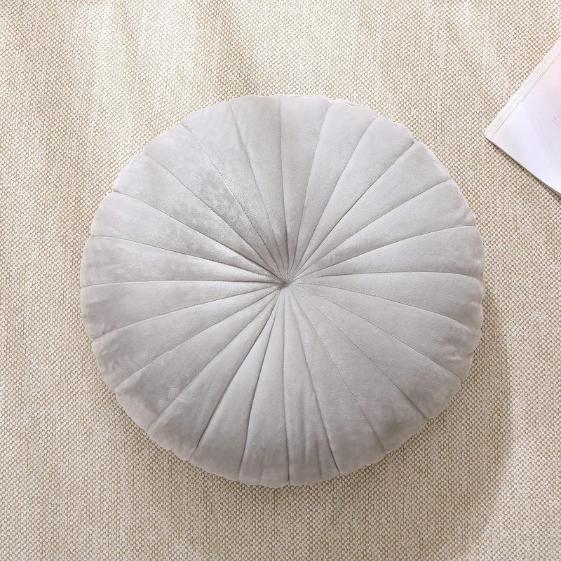 Volple Floor Pillow Meditation Cushion Round Large Floor Pillows Seating for Adults, Velvet Thick Floor Cushions for Yoga Living Room Balcony Outdoor Tatami 18inches（Grey） - Image 3